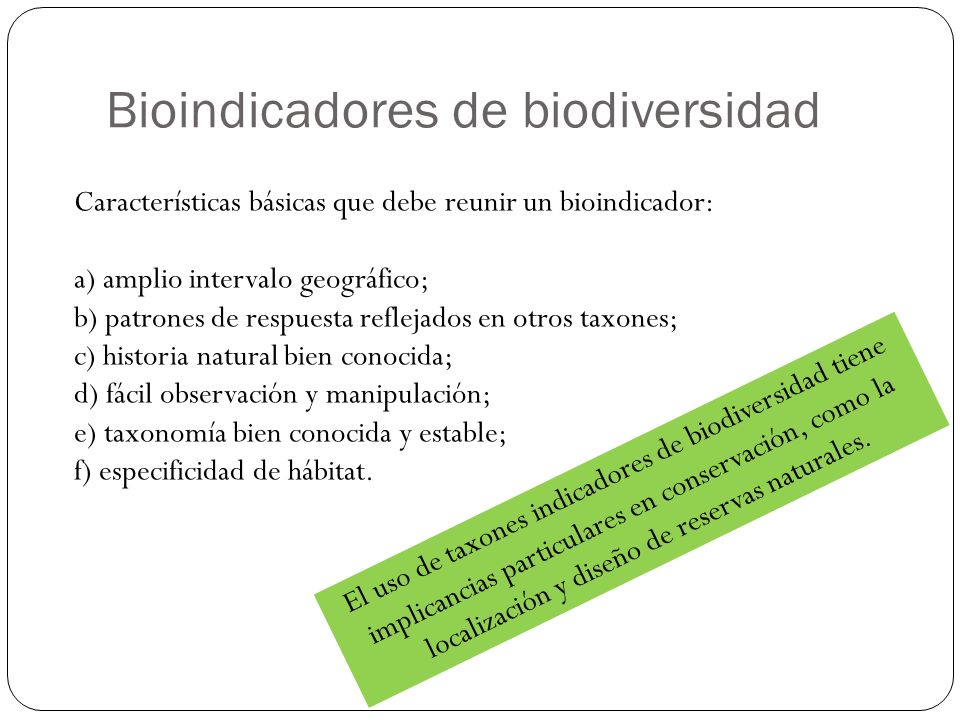 Bioindicadores de biodiversidad