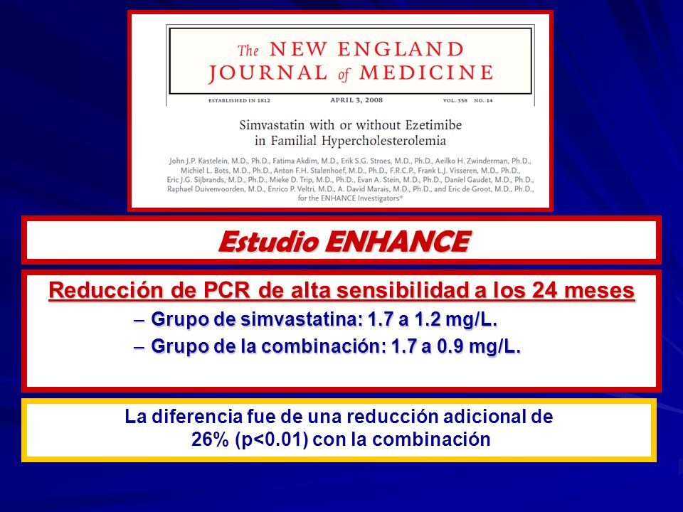 Estudio ENHANCE Reducción de PCR de alta sensibilidad a los 24 meses