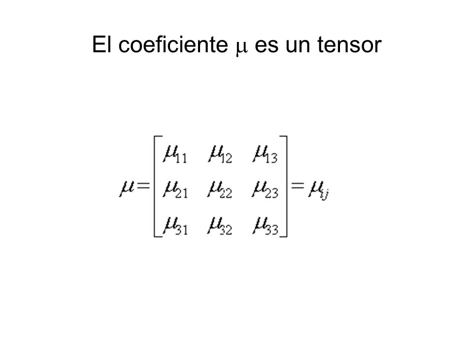 El coeficiente m es un tensor