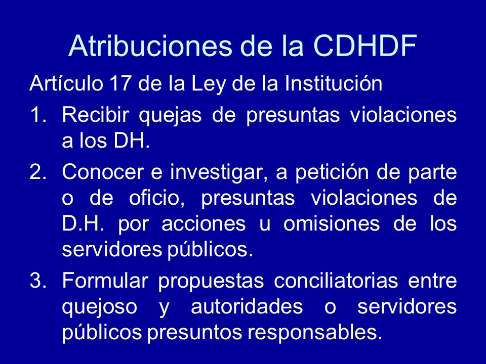 Atribuciones de la CDHDF