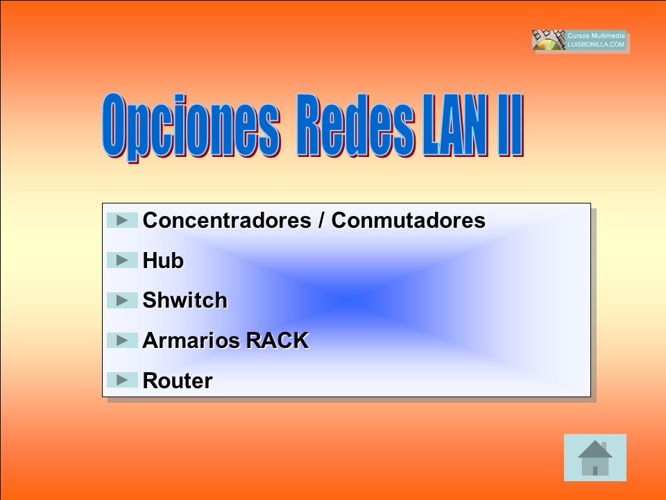 Opciones Redes LAN II Concentradores / Conmutadores Hub Shwitch