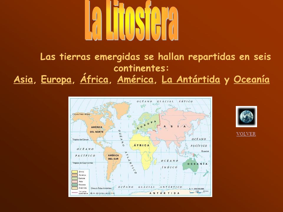 La Litosfera Asia, Europa, África, América, La Antártida y Oceanía