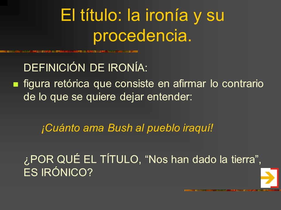 El título: la ironía y su procedencia.