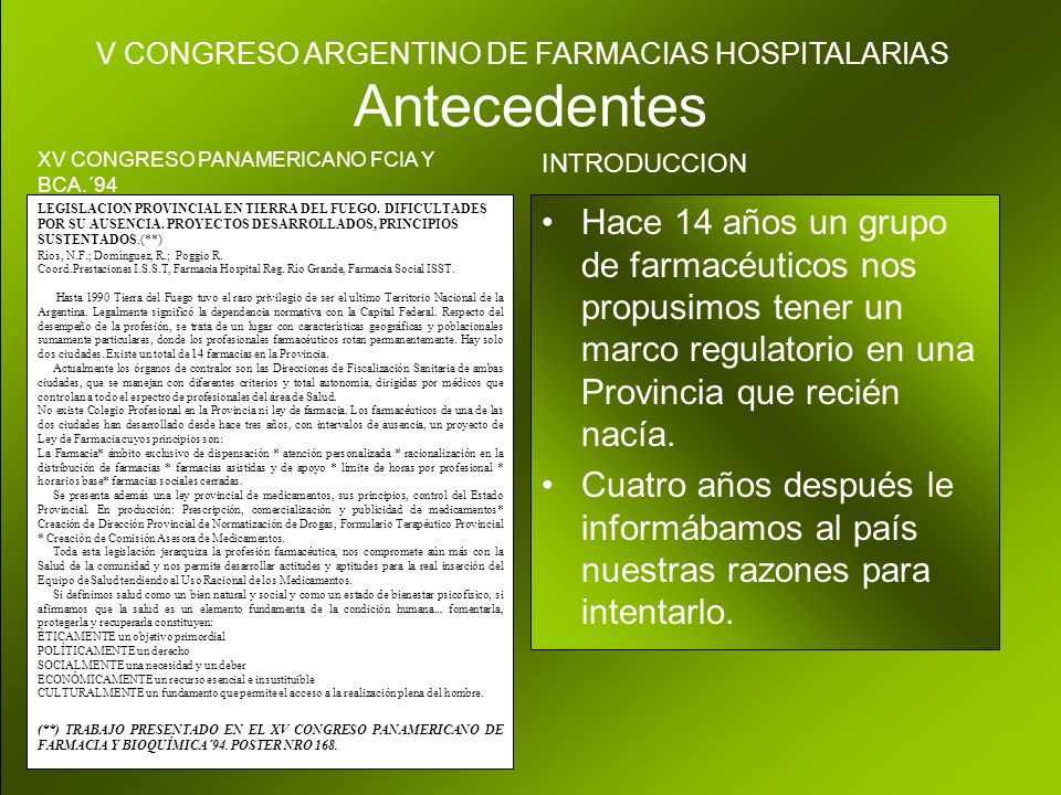 V CONGRESO ARGENTINO DE FARMACIAS HOSPITALARIAS