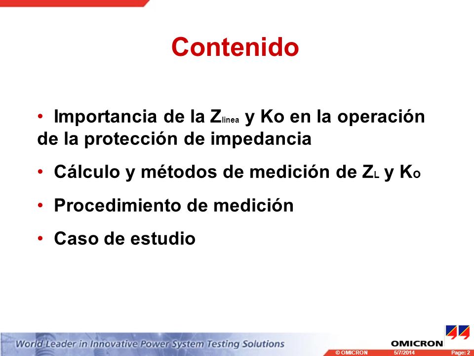 Contenido Importancia de la Zlinea y Ko en la operación de la protección de impedancia. Cálculo y métodos de medición de ZL y Ko.
