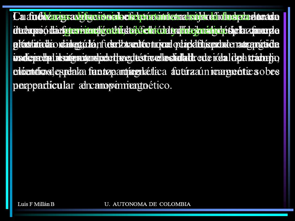 La fuerza gravitacional efectúa un trabajo al desplazar un cuerpo, la fuerza eléctrica efectúa trabajo al desplazar una partícula cargada, en tanto que la fuerza magnética asociada a un campo magnético estable no realiza trabajo cuando desplaza una partícula.