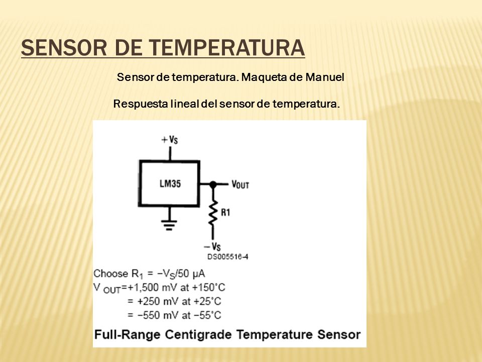 Sensor de temperatura Sensor de temperatura. Maqueta de Manuel