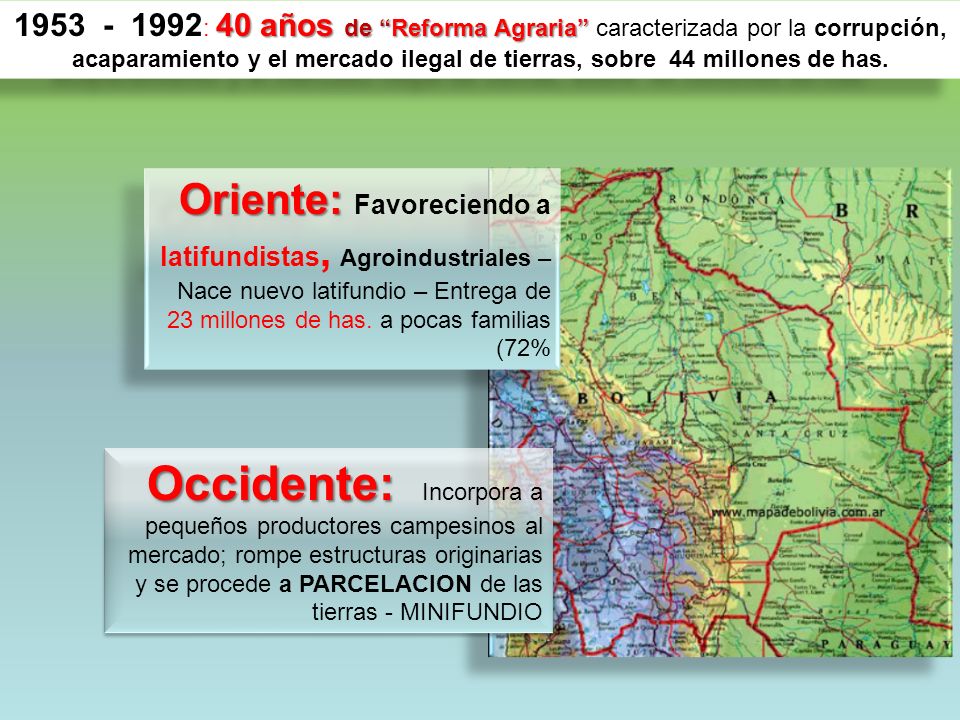 : 40 años de Reforma Agraria caracterizada por la corrupción, acaparamiento y el mercado ilegal de tierras, sobre 44 millones de has.