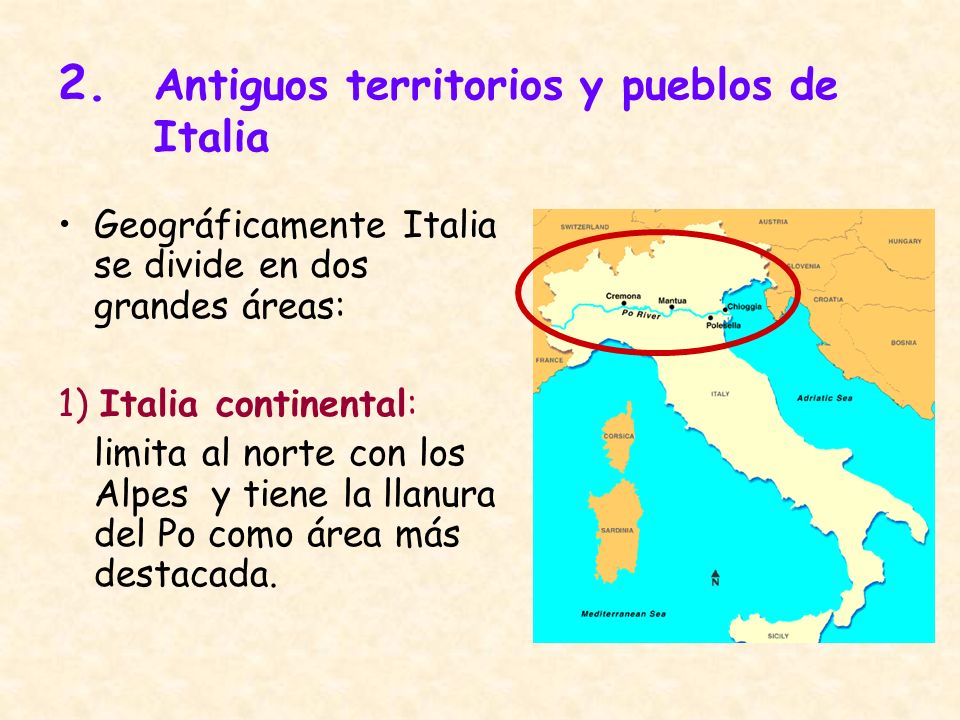 Resultado de imagen de italia continental y peninsular