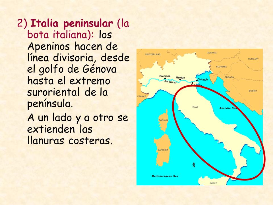 Resultado de imagen de italia continental y peninsular