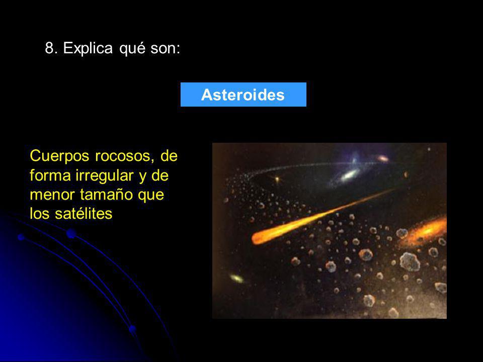 8. Explica qué son: Asteroides.