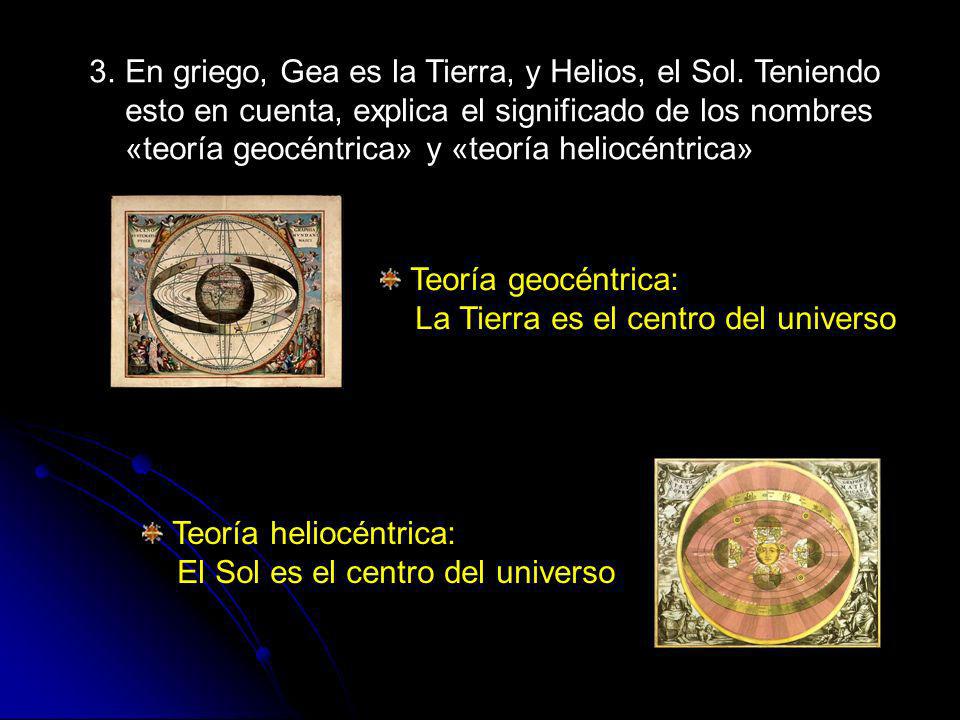 3. En griego, Gea es la Tierra, y Helios, el Sol