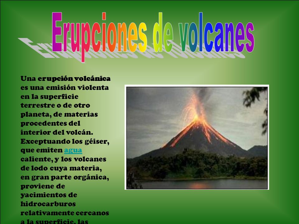 Erupciones de volcanes