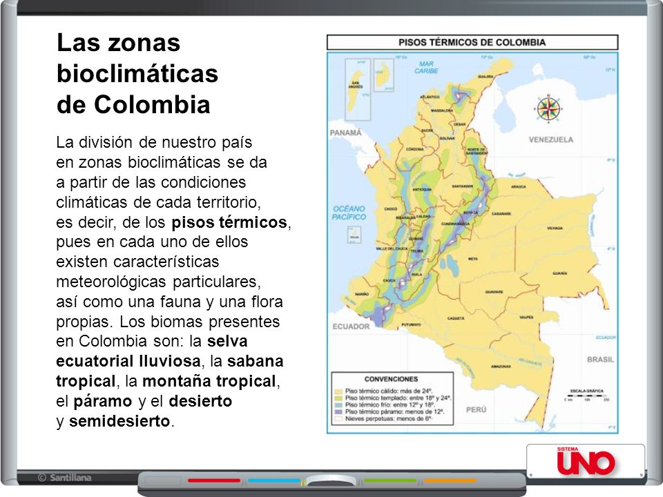 Las zonas bioclimáticas de Colombia