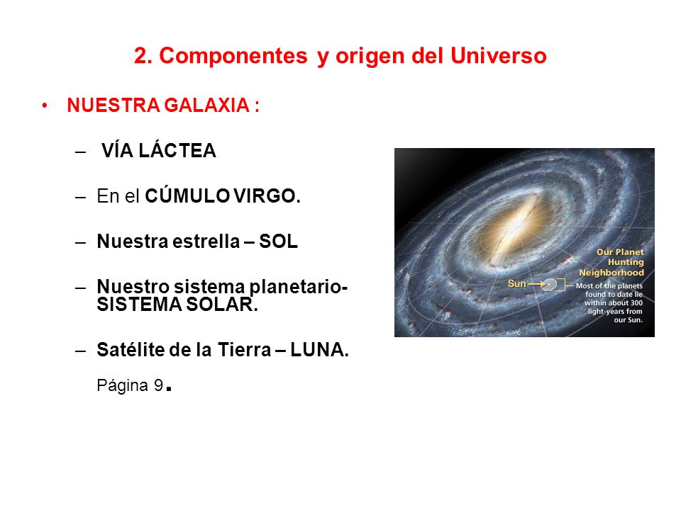 2. Componentes y origen del Universo