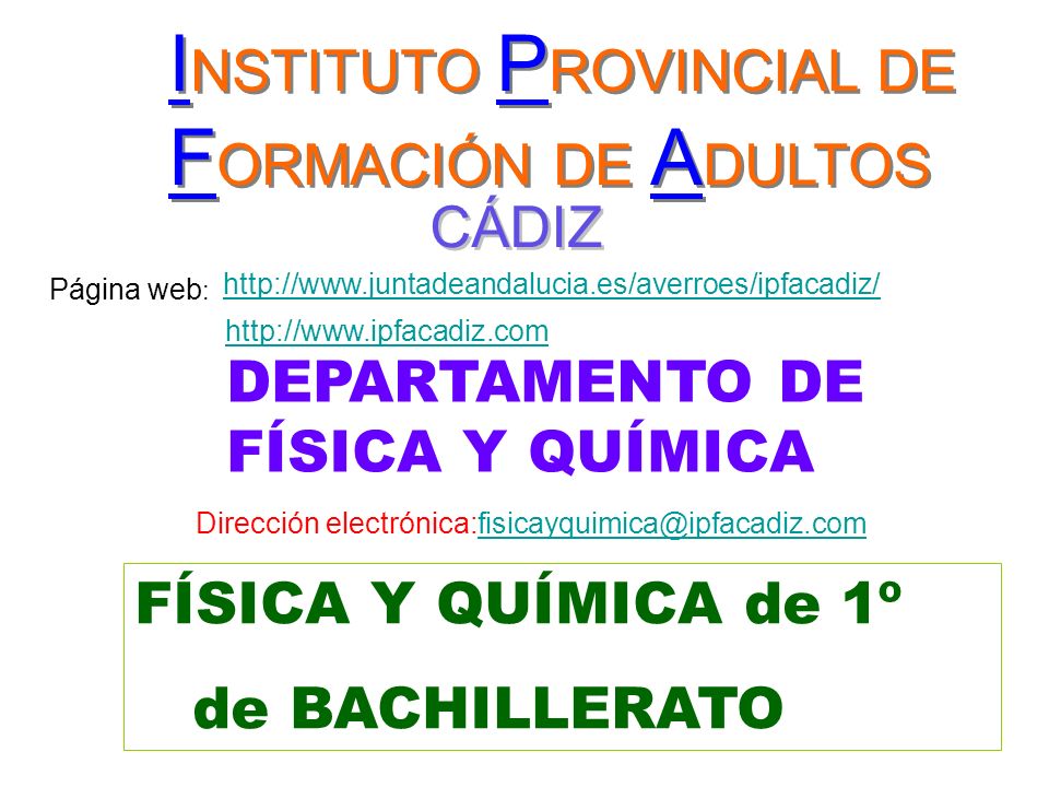 INSTITUTO PROVINCIAL DE FORMACIÓN DE ADULTOS