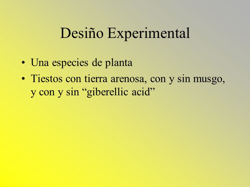Desiño Experimental Una especies de planta