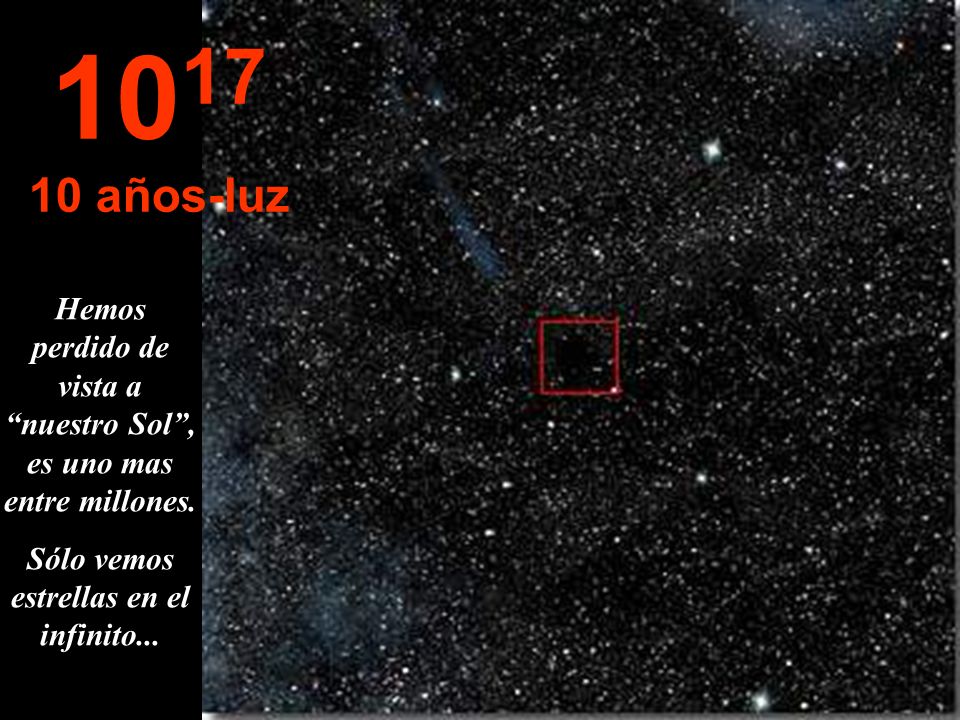 años-luz. Hemos perdido de vista a nuestro Sol , es uno mas entre millones.