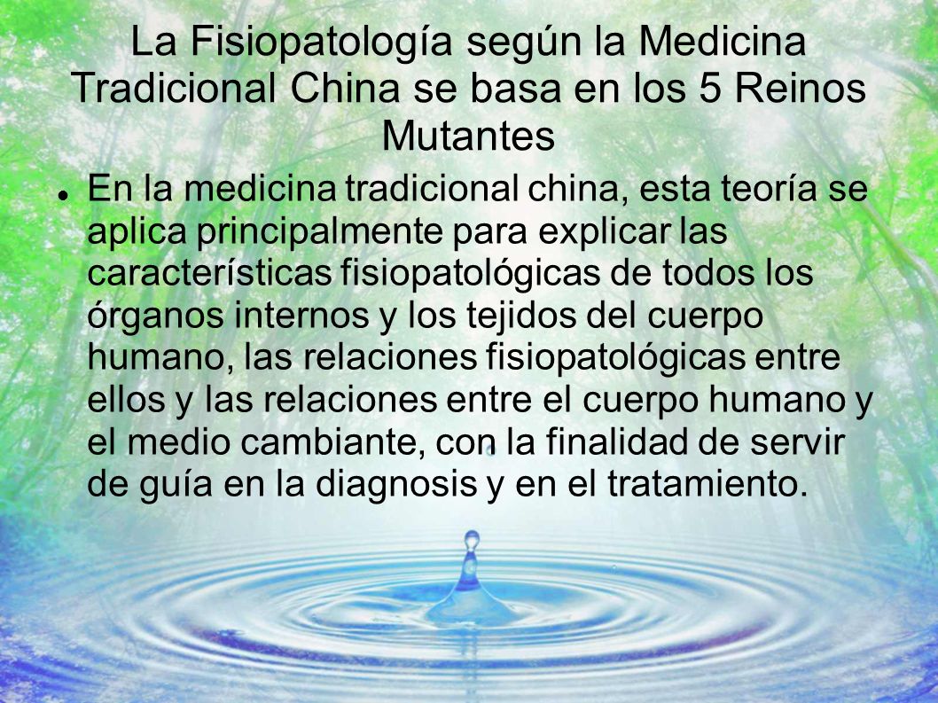 La Fisiopatología según la Medicina Tradicional China se basa en los 5 Reinos Mutantes