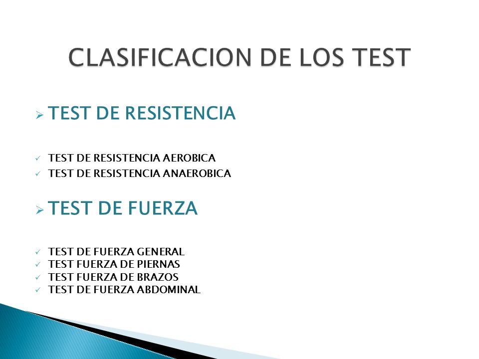 CLASIFICACION DE LOS TEST