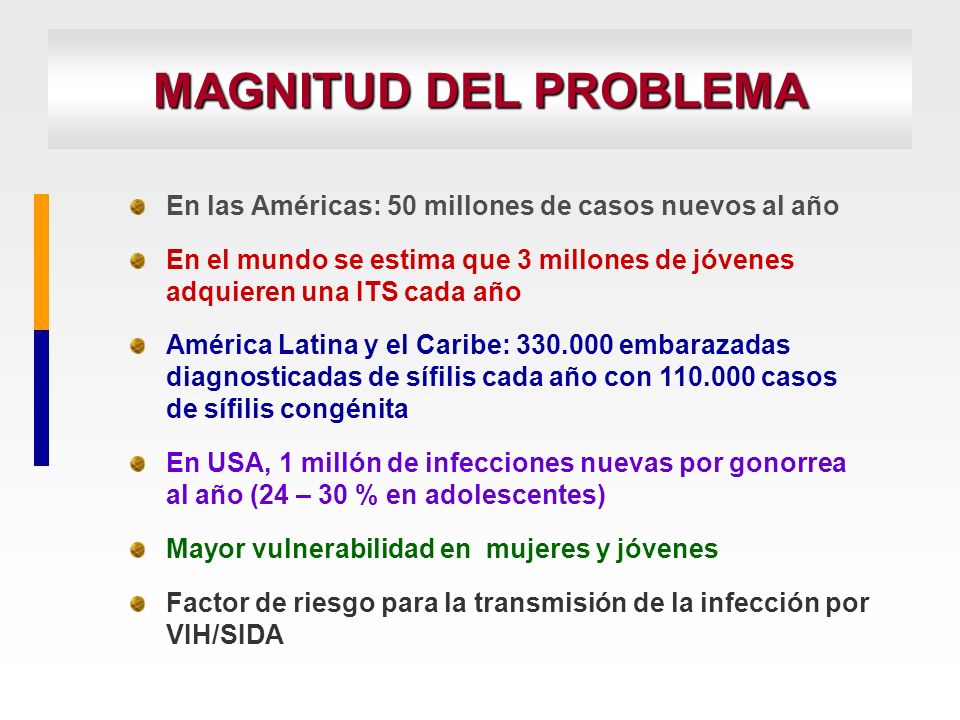 MAGNITUD DEL PROBLEMA En las Américas: 50 millones de casos nuevos al año.