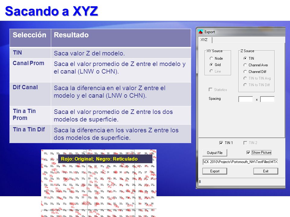 Sacando a XYZ Selección Resultado Saca valor Z del modelo.