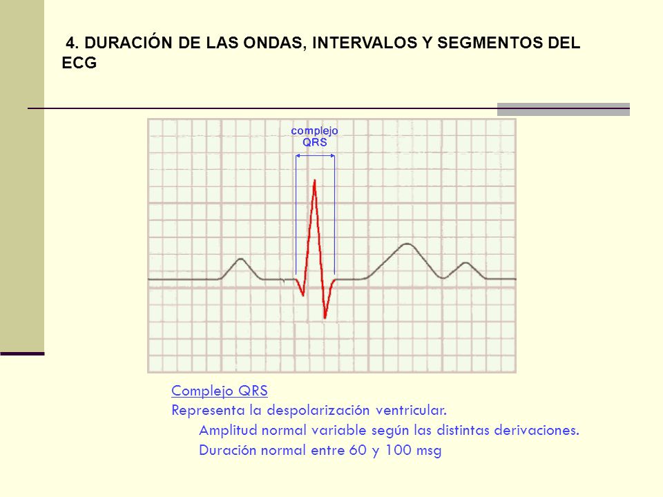 4. DURACIÓN DE LAS ONDAS, INTERVALOS Y SEGMENTOS DEL ECG
