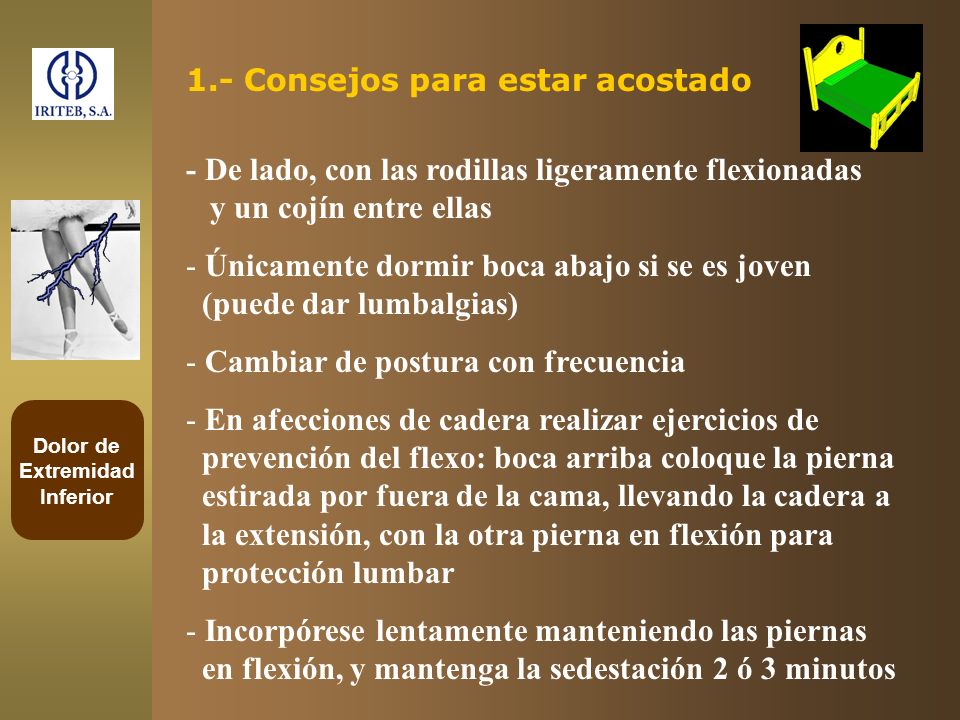 Únicamente dormir boca abajo si se es joven (puede dar lumbalgias)