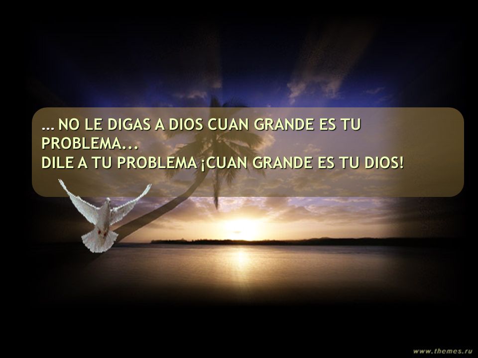 NO LE DIGAS A DIOS CUAN GRANDE ES TU PROBLEMA