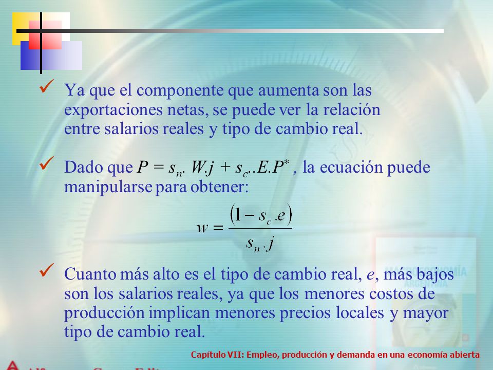 Ya que el componente que aumenta son las exportaciones netas, se puede ver la relación entre salarios reales y tipo de cambio real.