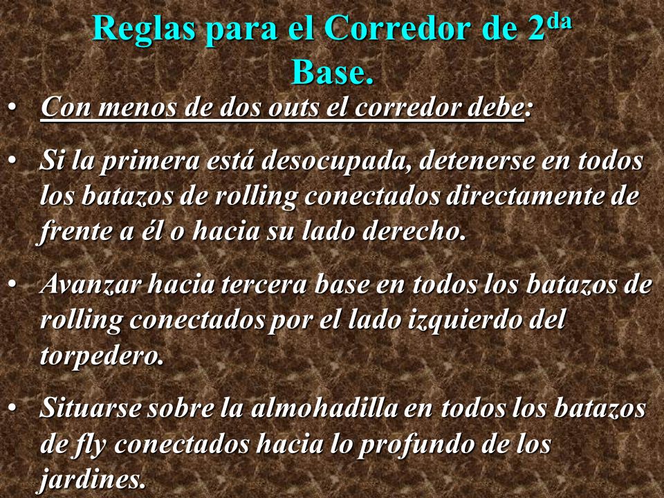 Reglas para el Corredor de 2da Base.