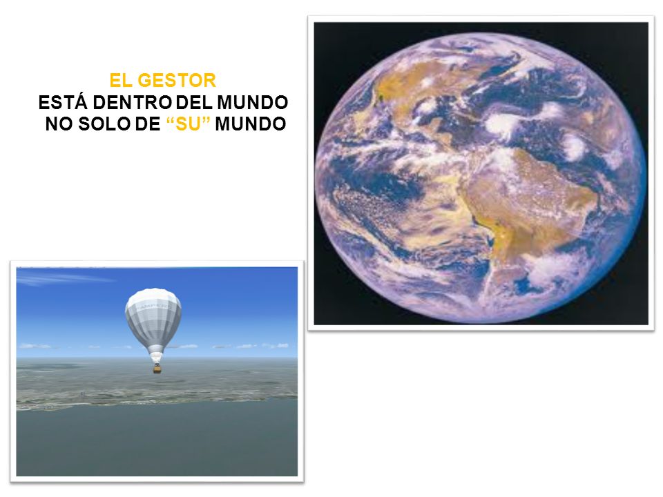 EL GESTOR ESTÁ DENTRO DEL MUNDO NO SOLO DE SU MUNDO