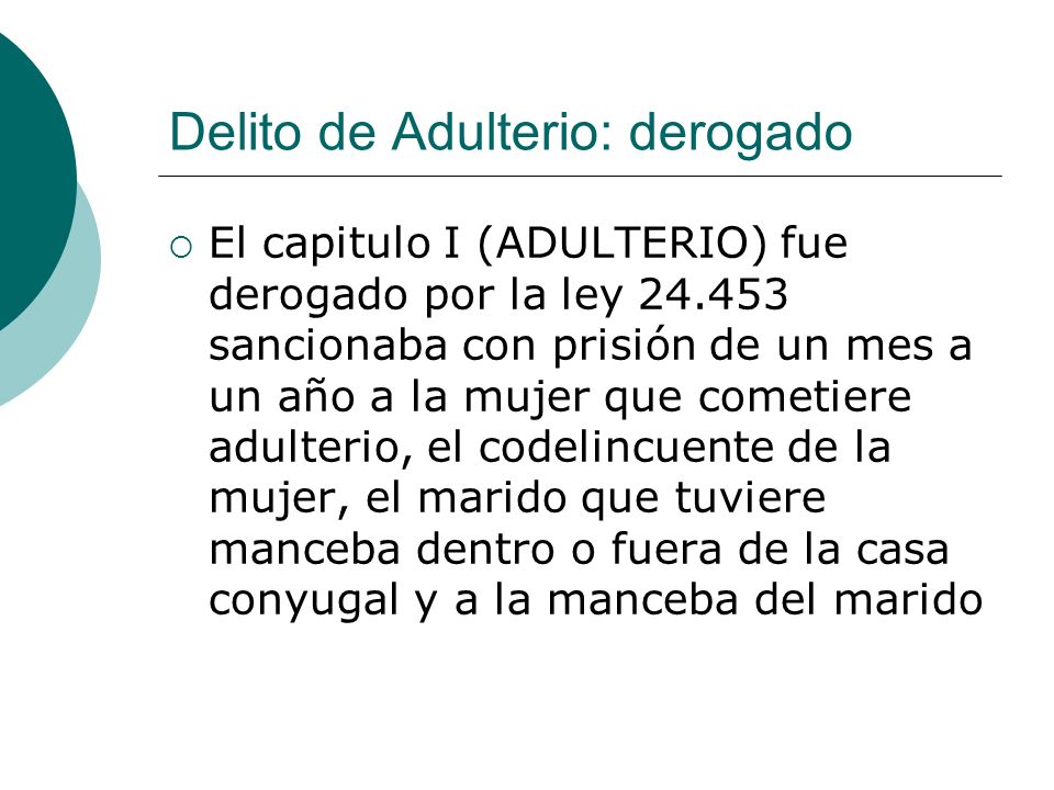 Delito de Adulterio: derogado