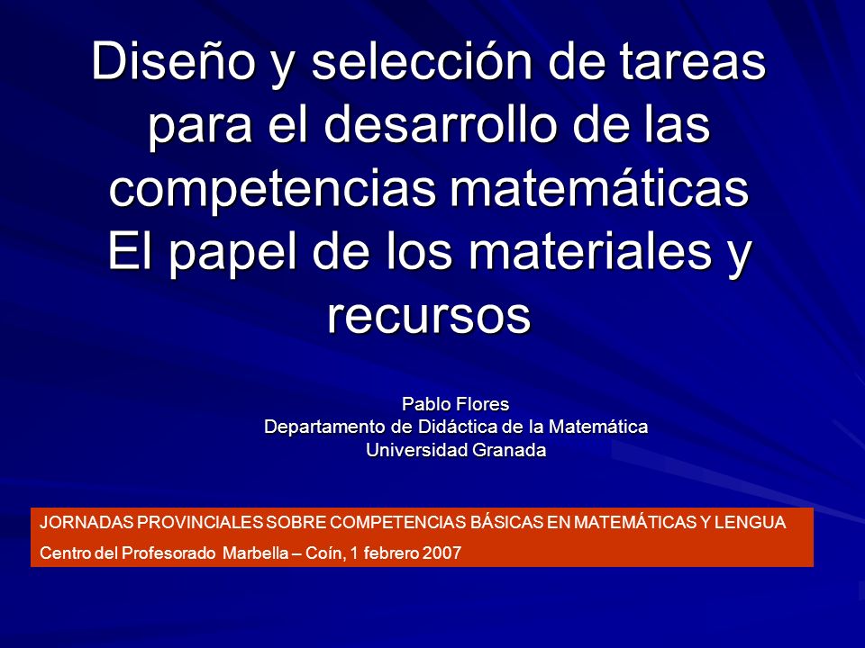 Departamento de Didáctica de la Matemática