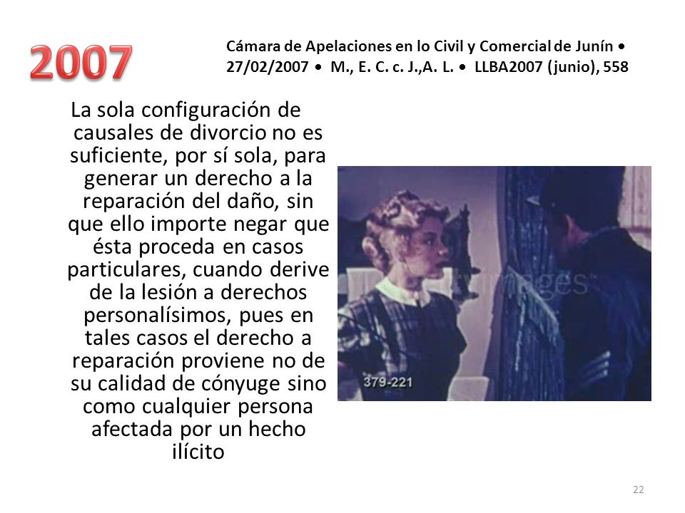 2007 Cámara de Apelaciones en lo Civil y Comercial de Junín • 27/02/2007 • M., E. C. c. J.,A. L. • LLBA2007 (junio), 558.