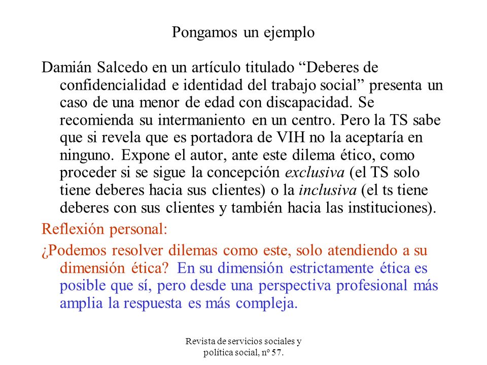 Revista de servicios sociales y política social, nº 57.