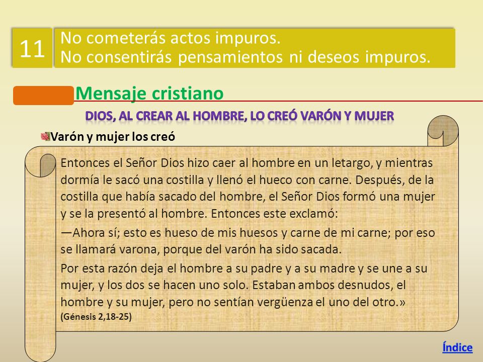 Dios, al crear al hombre, lo creó varón y mujer