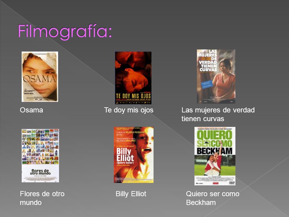 Filmografía: Osama Te doy mis ojos Las mujeres de verdad tienen curvas