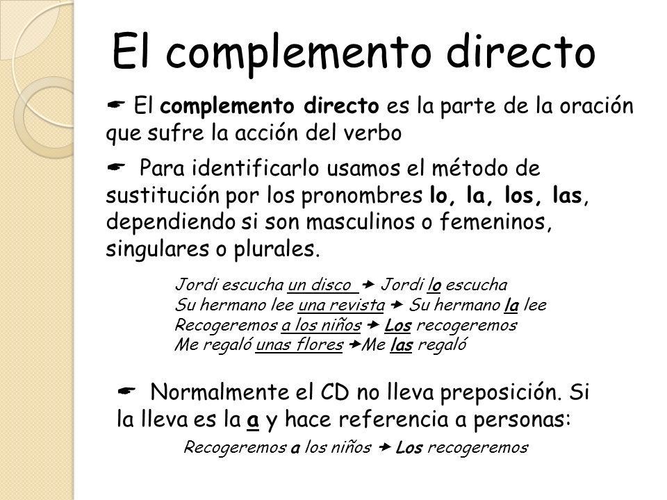 El complemento directo