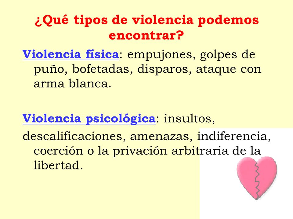 ¿Qué tipos de violencia podemos encontrar