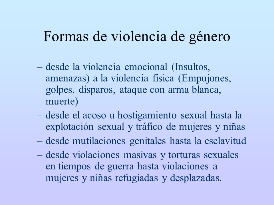 Formas de violencia de género