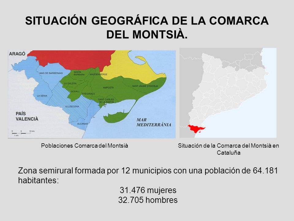 SITUACIÓN GEOGRÁFICA DE LA COMARCA DEL MONTSIÀ.