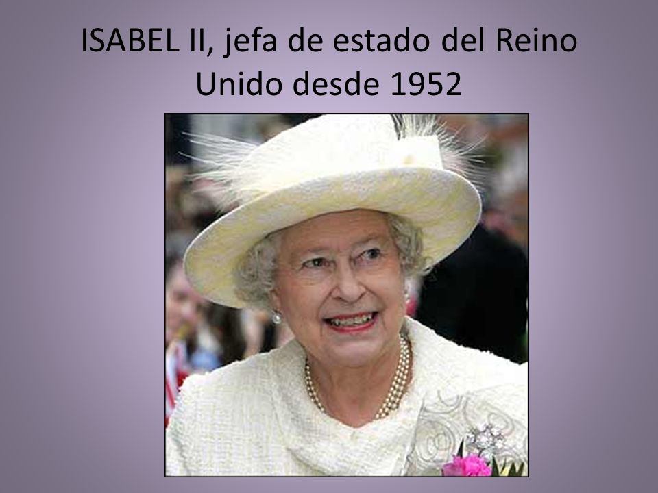 ISABEL II, jefa de estado del Reino Unido desde 1952