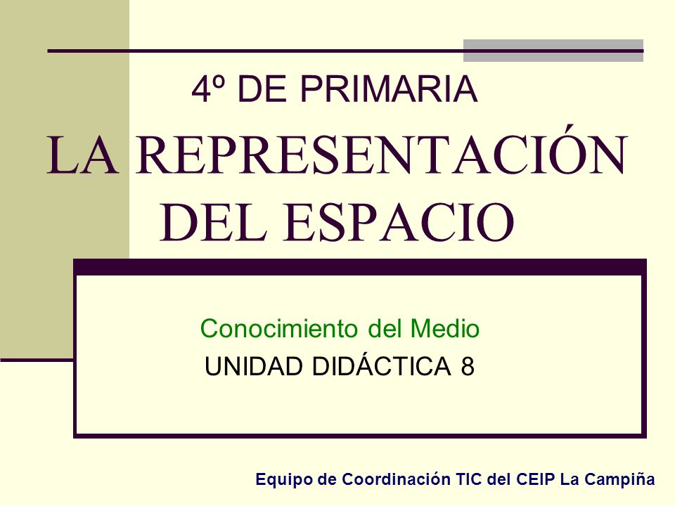 LA REPRESENTACIÓN DEL ESPACIO