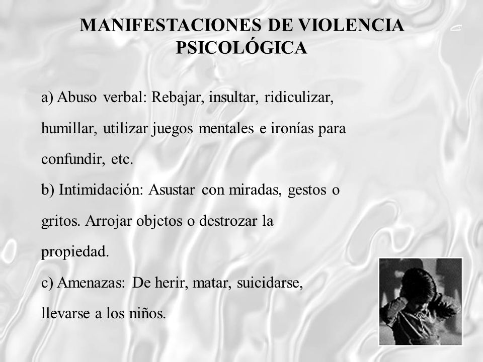 MANIFESTACIONES DE VIOLENCIA PSICOLÓGICA