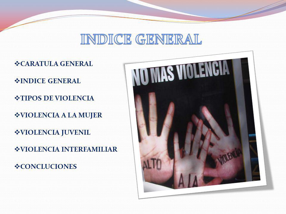 INDICE GENERAL CARATULA GENERAL INDICE GENERAL TIPOS DE VIOLENCIA