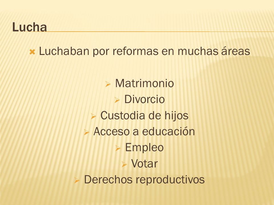 Lucha Luchaban por reformas en muchas áreas Matrimonio Divorcio