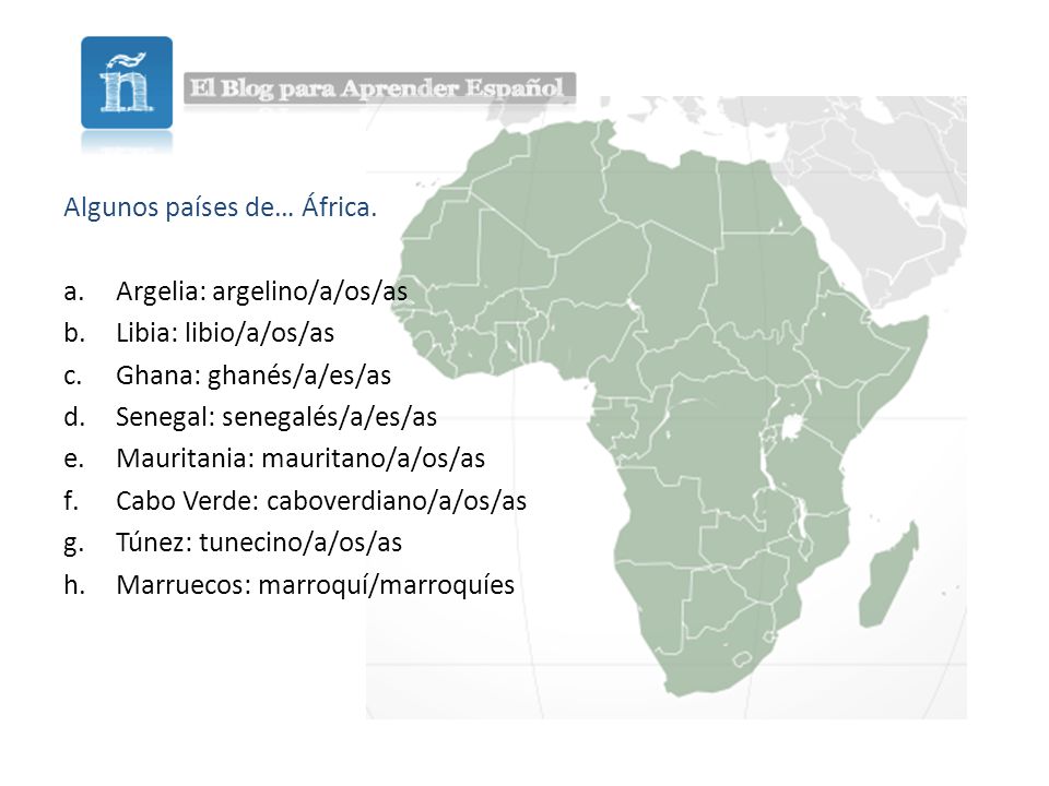 Algunos países de… África.