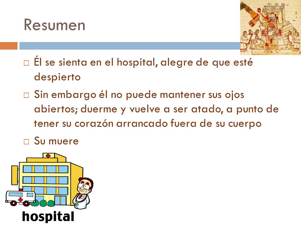 Resumen Él se sienta en el hospital, alegre de que esté despierto