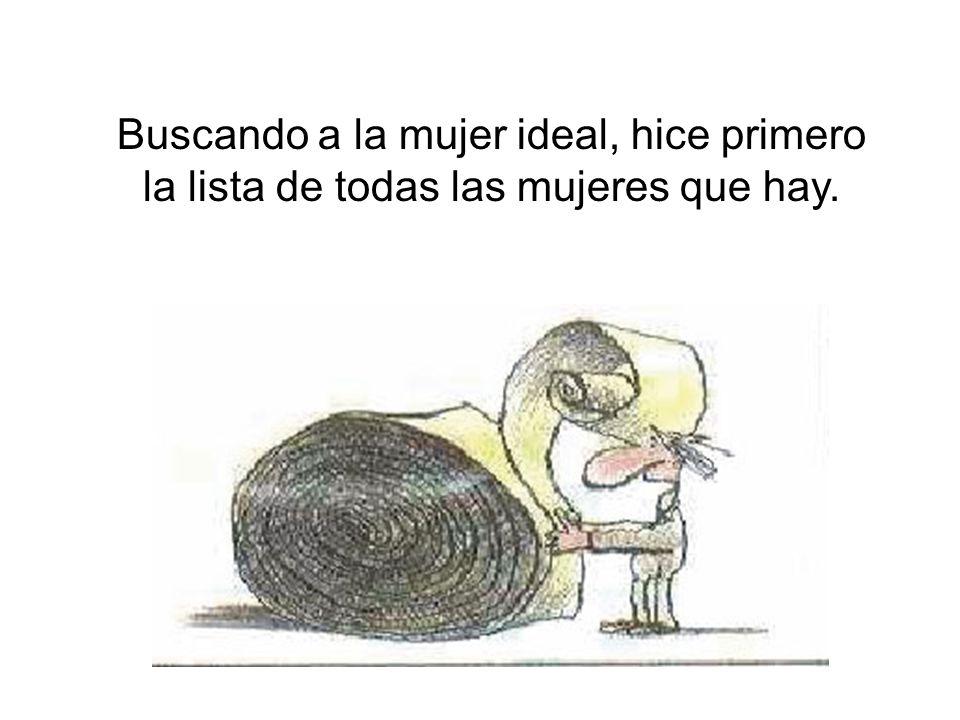 Buscando a la mujer ideal, hice primero la lista de todas las mujeres que hay.